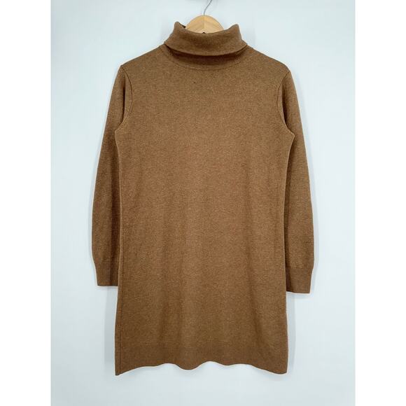 Aritzia Babaton Mulray Turtleneck Sweater Dress Wool Blend Tan - Picture 1 of 11